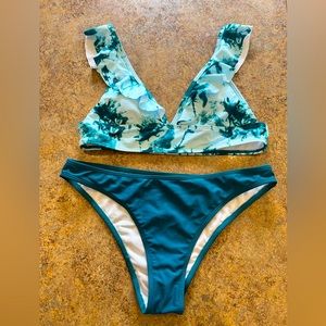 Ruffle top bikini